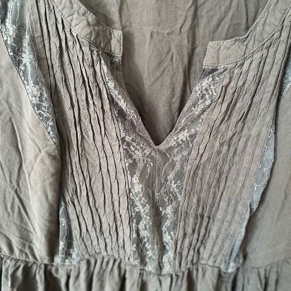 Torrid short-sleeved babydoll dress olive green tiered ruffled hem rayon 2X - Picture 5 of 8